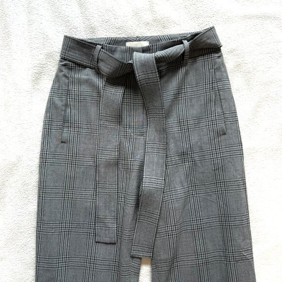 Aritzia Wilfred Tie Front Pants Grey Plaid - Picture 3 of 6